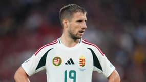 L'attaquant Barnabas Varga lors du match de la Hongrie face à l'Ecosse pendant l'Euro, le 23 juin 2024