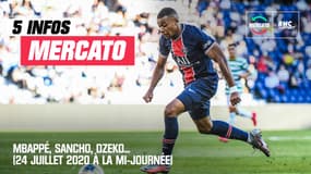 Mbappé, Sancho, Dzeko… Les 5 infos mercato du 24 juillet 2020 (à la mi-journée)