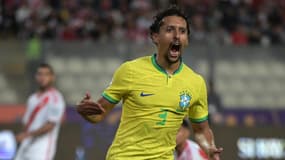 Marquinhos marque le but de la victoire lors de Pérou-Brésil (0-1, qualifs Coupe du monde 2026), le 12 septembre 2023