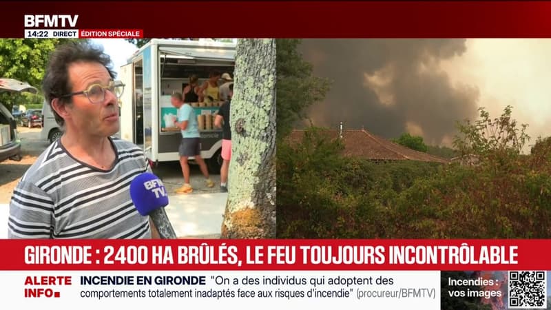 Incendies en Gironde: "Il y a une grosse solidarité", raconte le gérant d'un traiteur au Porge