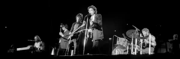Bob Dylan et le Band en 1974. 