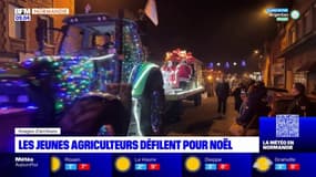 Seine-Maritime: les jeunes agriculteurs défilent en tracteur pour Noël à Ouainville