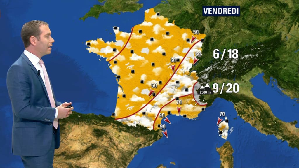 Le temps vendredi. Le temps vendredi.