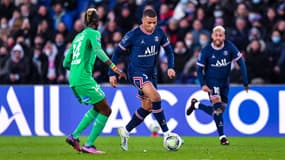 Kylian Mbappé face à Saint-Etienne, le 26 février 2022.