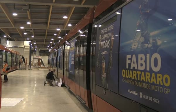 Fabio Quartararo rides the Nice Tram
