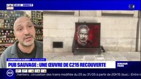 Œuvre de C215 recouverte par une publicité sauvage: pour l'artiste, la marque et l'agence "avaient les moyens de s'acheter des encarts publicitaires légaux"