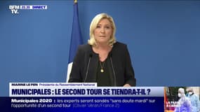 Municipales: Marine Le Pen demande le report des élections, sauf pour les candidats élus au premier tour