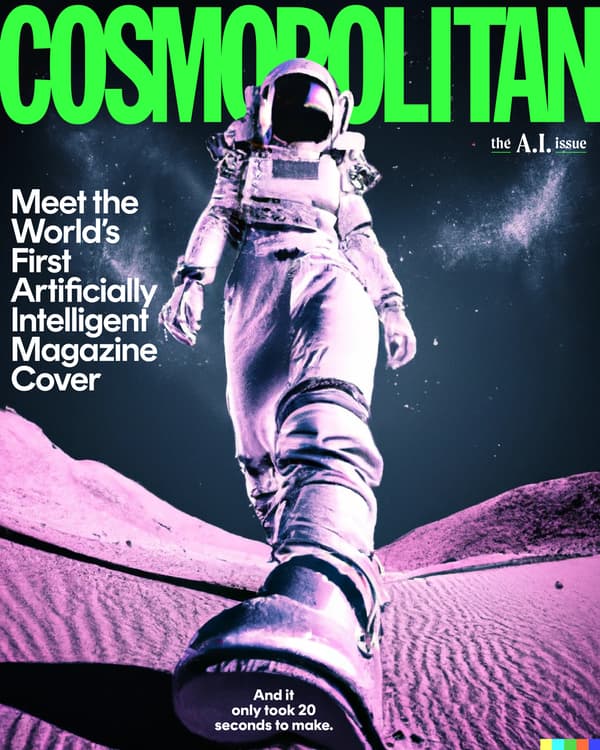 Une couverture du magazine Cosmopolitan, générée à l'aide de Dall-E