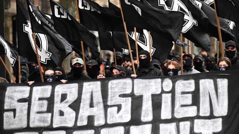 Manifestation d'extrême-droite dans les rues de Paris le 6 mai 2023, en hommage à un ancien militant du GUD