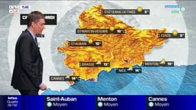 Météo: un samedi ensoleillé, quelques nuages dans l'après-midi, jusqu'à 14°C à Nice