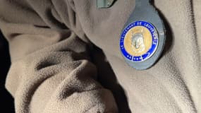 Le badge d'un lieutenant de louveterie dans les Hautes-Alpes. 