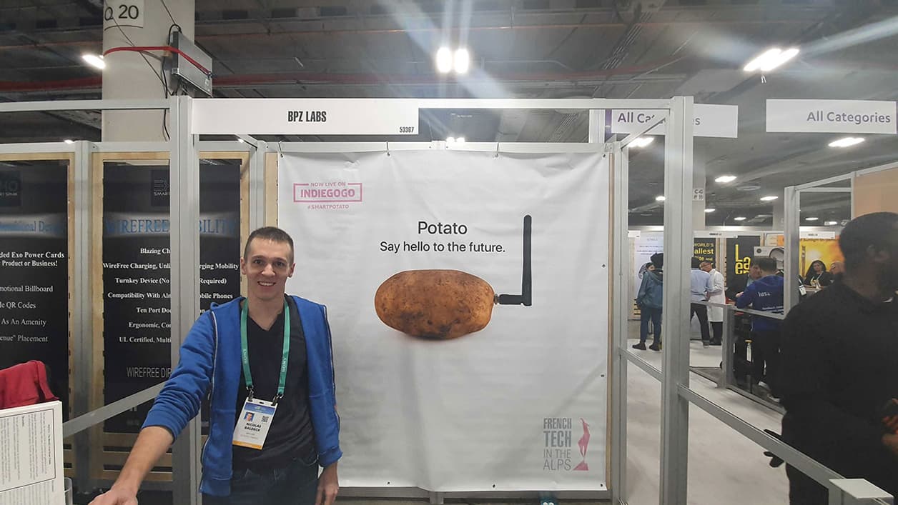 Nicolas Baldeck sur son stand du CES 2020