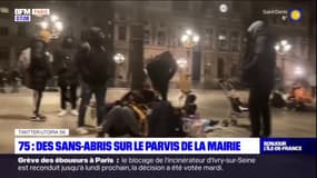 Paris: 200 sans-abri rassemblés sur le parvis de l'hôtel de ville