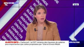 Carburants: Aurore Bergé dénonce "une grève préventive" de la CGT avant l'ouverture de négociations avec Total