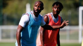 Moussa Dembélé à l'entraînement de l'OL, le 7 juillet 2022