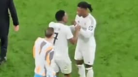 Vinicius Jr et Eduardo Camavinga lors de Real Madrid-Manchester City, le 19 février 2025 en Ligue des champions