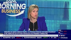 Agnès Pannier-Runacher (Ministre déléguée chargée de l'Industrie): "C'est là tout l'intérêt d'avoir une politique de relocalisation en France et en Europe" à propos de la pénurie des semi-conducteurs