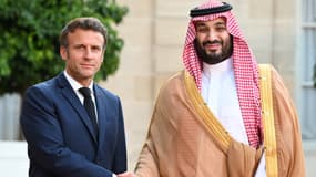 Emmanuel Macron et Mohammed ben Salmane à l'Élysée le 14 juin 2023 
