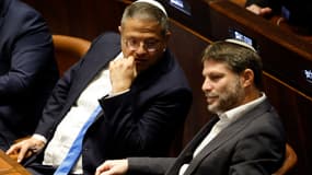  Itamar Ben Gvir et Bezalel Smotrich à la Knesset, le Parlement israélien, le 29 décembre 2022 
