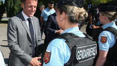 Emmanuel Macron à Damazan (Lot-et-Garonne) le 2 octobre 2023 