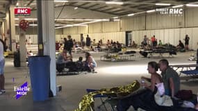 Incendies: des campeurs secourus recueillis dans un Parc des expositions