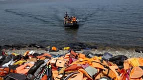 Une plage de Lesbos - Illustration