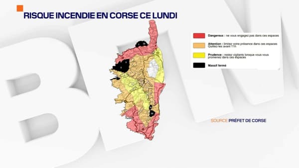 La carte de vigilance en Corse La carte de vigilance en Corse