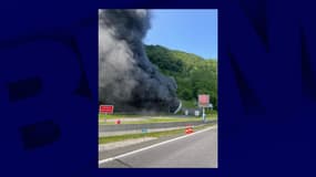 Un incendie dans le tunnel du Vuache, en Haute-Savoie, le 11 juin 2025
