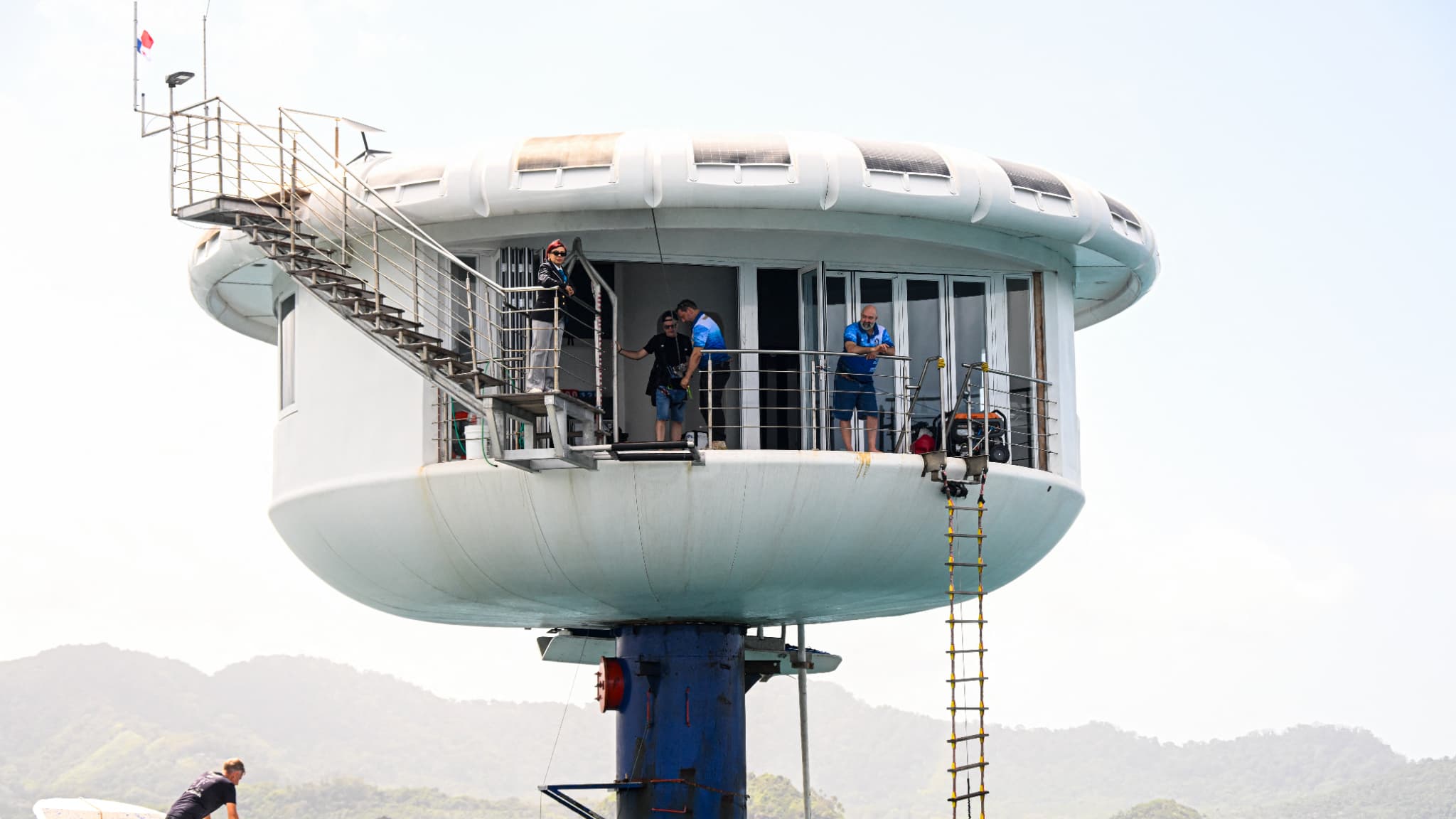 La capsule dans laquelle Rüdiger Koch a battu le record du monde de longévité sous l'eau, après 120 jours à 11 mètres de profondeur 