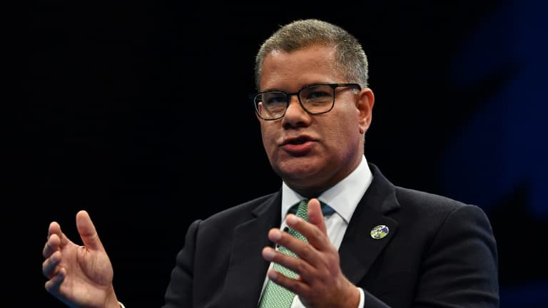 Le président britannique de la COP26 Alok Sharma, le 5 octobre 2021 à Manchester, au Royaume-Uni.