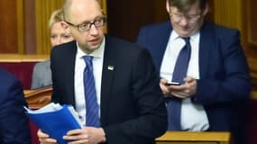 Le Premier ministre ukrainien Arseni Iatseniouk le 11 décembre 2015 au Parlement à Kiev