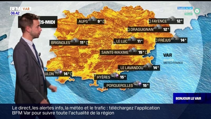 Météo Var: de fortes pluies voire des orages localement ce lundi, 14°C à Toulon