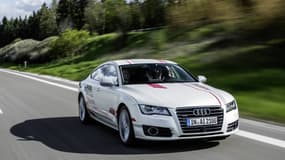 Le prototype "Jack" est une Audi A7, mais sert de laboratoire technologique à des technologies qui arriveront sur la prochaine génération d'A8 l'année prochaine.