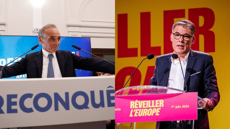 Eric Zemmour et Olivier Faure.