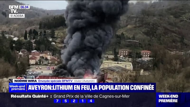 En Aveyron, des centaines de tonnes de lithium partent en fumée, la population est confinée