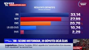 Rassemblement national: un score historique au premier tour des législatives, avec plus de 33% des voix et déjà 39 candidats élus