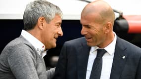 Quique Setien et Zinedine Zidane