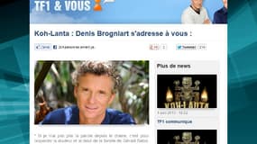 La lettre de Denis Brogniart publiée dans la rubrique "TF1&vous" du site de TF1.