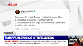 Loi sécurité globale: 22 interpellations ont déjà eu lieu dans le cadre de la manifestation à Paris