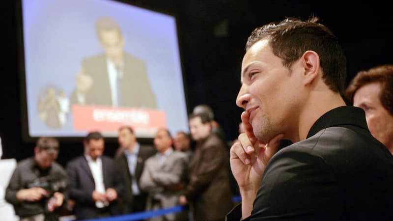 Steevy Boulay assiste à un meeting de Nicolas Sarkozy à Rouen, le 24 avril 2007. 