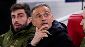 Luis Enrique pensif pendant le huitième retour entre Liverpool et le PSG en Ligue des champions, le 11 mars 2025