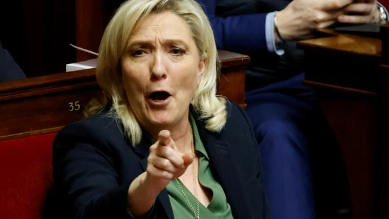La présidente des députés RN, Marine Le Pen, à l'Assemblée nationale le 6 février 2023 