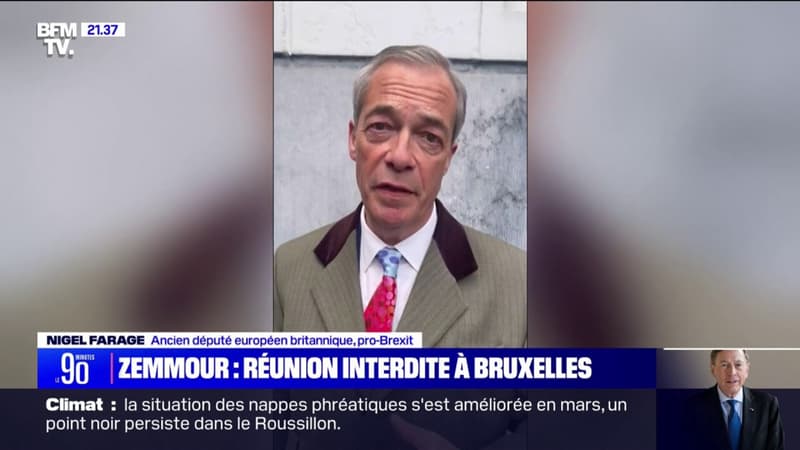 Nigel Farage (ancien député européen britannique) sur la réunion de droite nationaliste interdite à Bruxelles: 