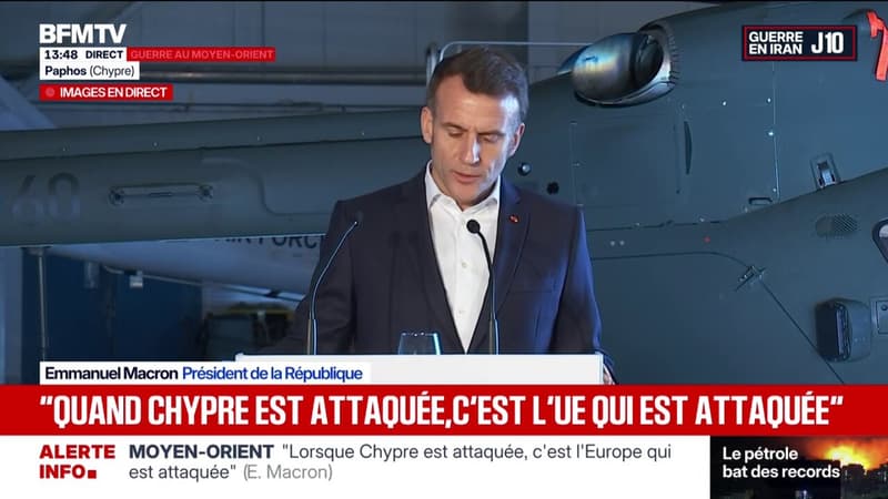 Emmanuel Macron: "Notre objectif est de nous tenir de manière strictement défensive aux côtés de tous les pays qui sont attaqués par l'Iran dans sa riposte"