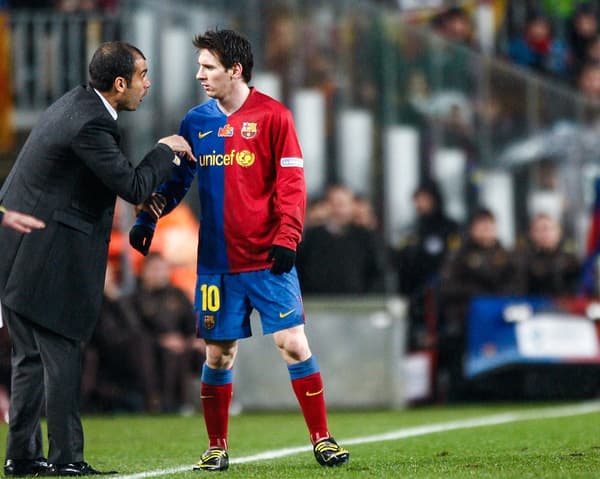 Messi et Guardiola en 2008. L'un finira à City. Ca aurait pu être les deux. 