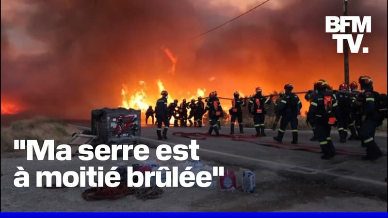 Incendies en Grèce: 16 villages et un camp de réfugiés évacués