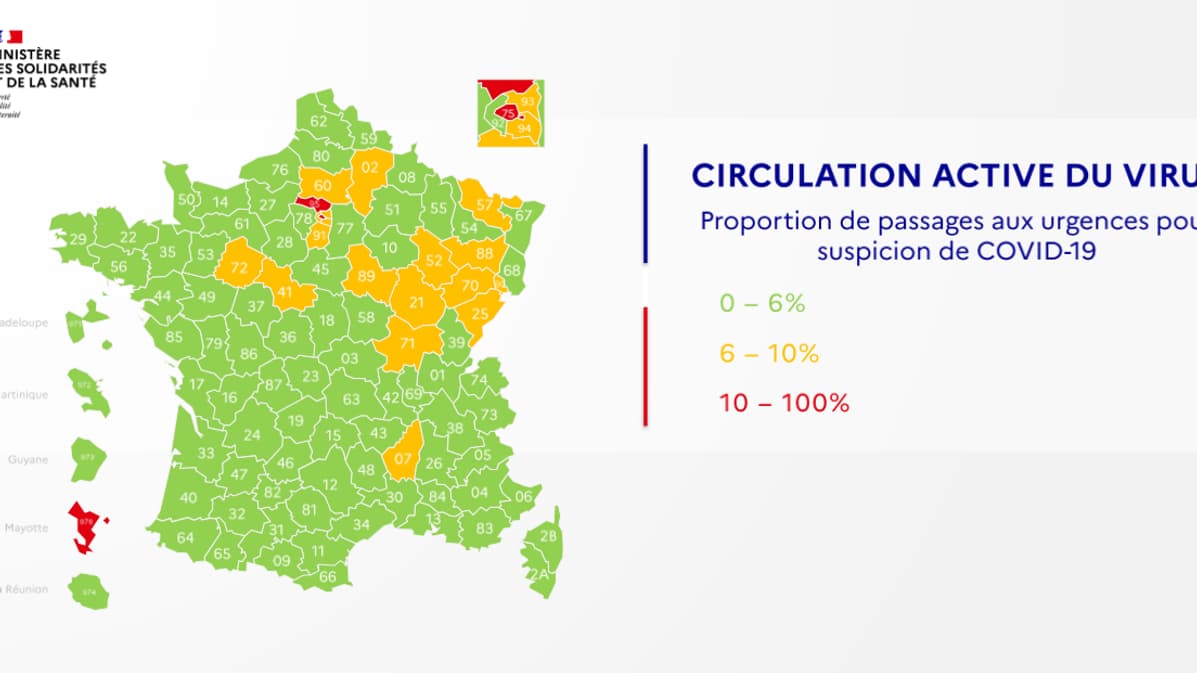 La carte de la circulation active du virus