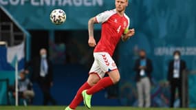 Simon Kjaer avec le Danemark contre la Finlande à l'EURO à Copenhague, le 12 juin 2021 