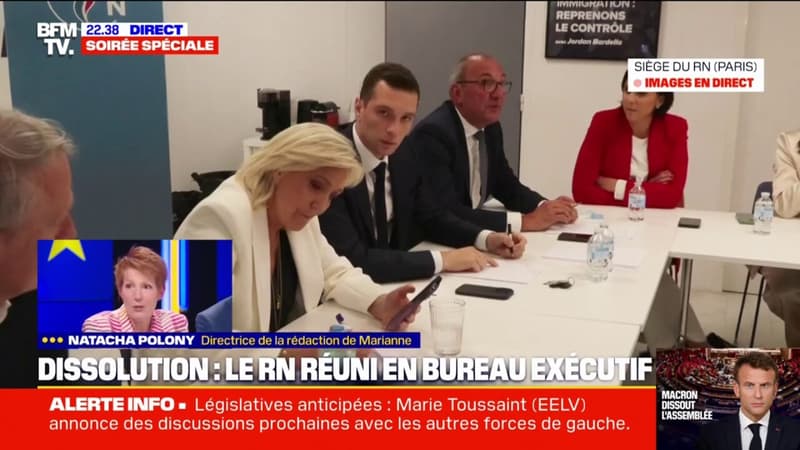 Marine Le Pen réunit le bureau exécutif du RN, après la dissolution de l'Assemblée nationale par Emmanuel Macron