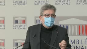 Jean-Luc Mélenchon lors d'une conférence de presse à l'Assemblée nationale, le 24 novembre 2020.